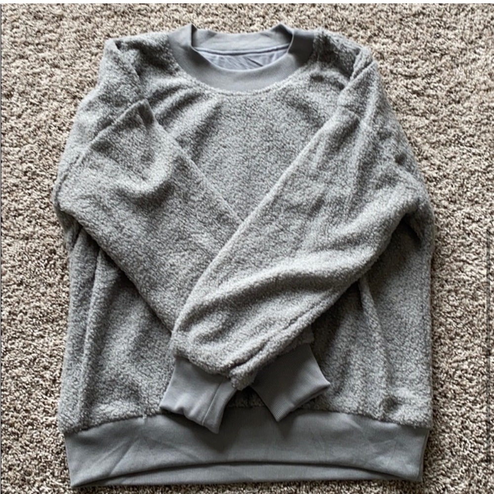 Womens Fuzzy Sherpa Fleece
Crewneck Pullover - Picture 4 of 5